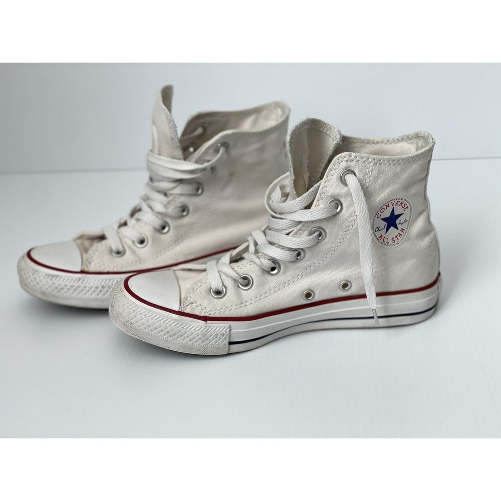 MEN'S 4/WMN'S 6 UNISEX CONVERSE CHUCK TAYLOR HIGH TOP WHITE‎ CANVAS SNEAKERS
